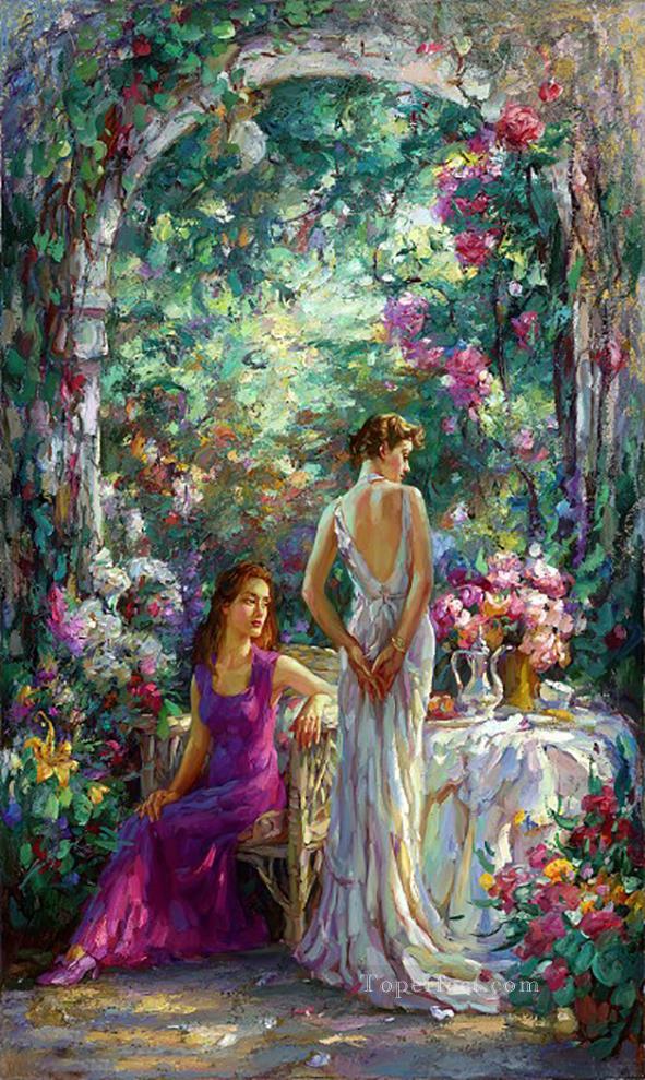 afternoon tea girls beautiful woman lady Oil Paintings
